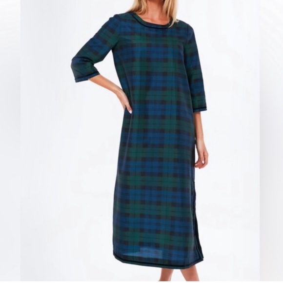 Tuckernuck Velvet Trimmed Blackwatch Jamie Dress - Picture 3 of 10